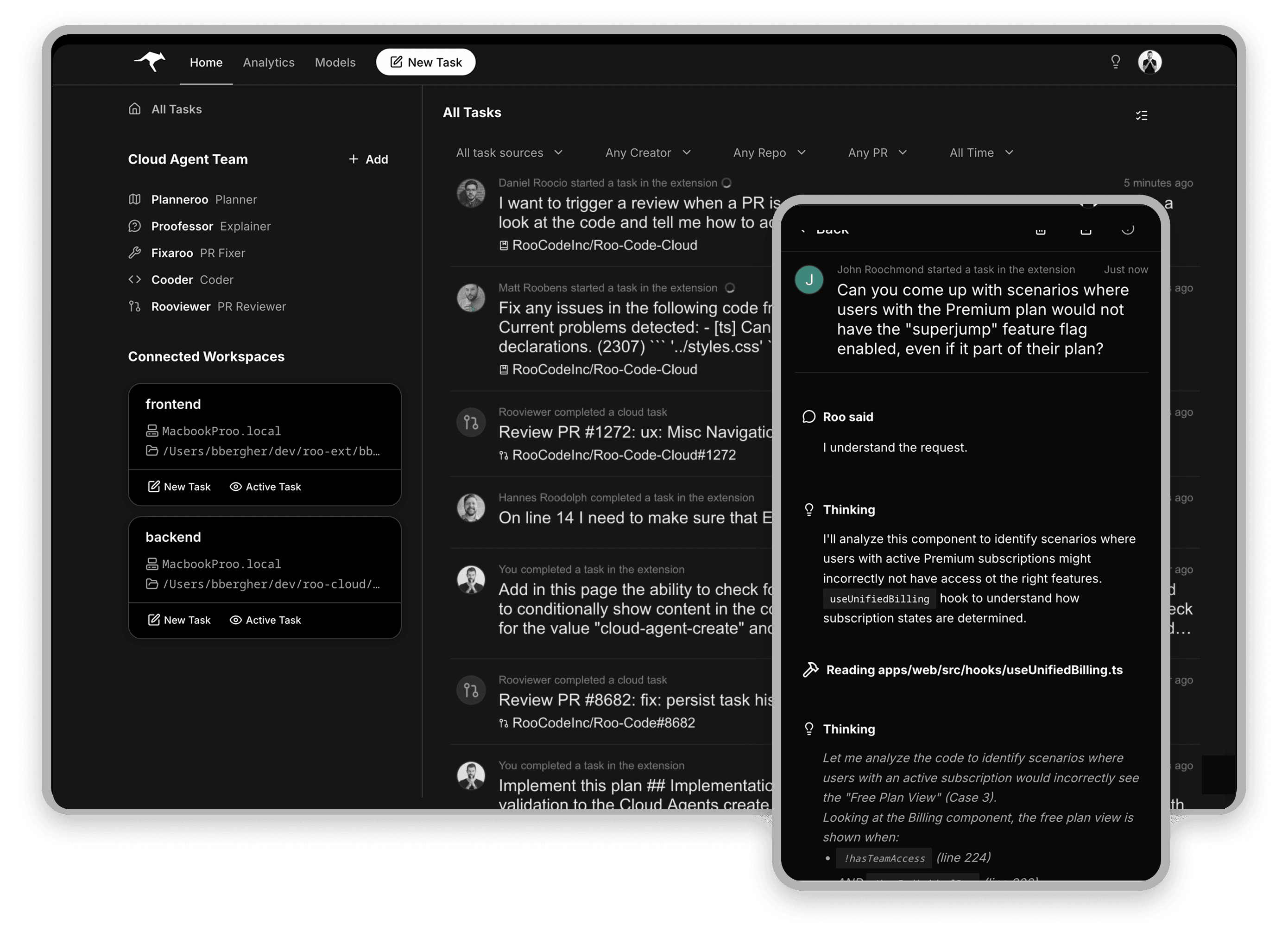 Roo Code Cloud Interface